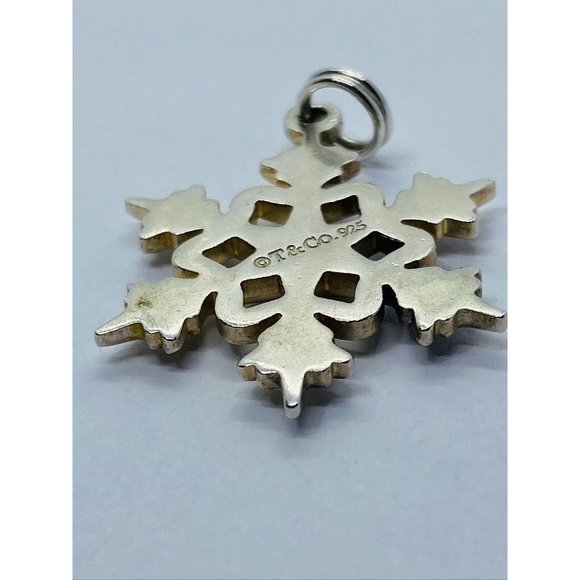 Tiffany & Co Large Snow Flake Sterling Silver Pendant Cham 29mm RARE SIZE - Picture 6 of 7